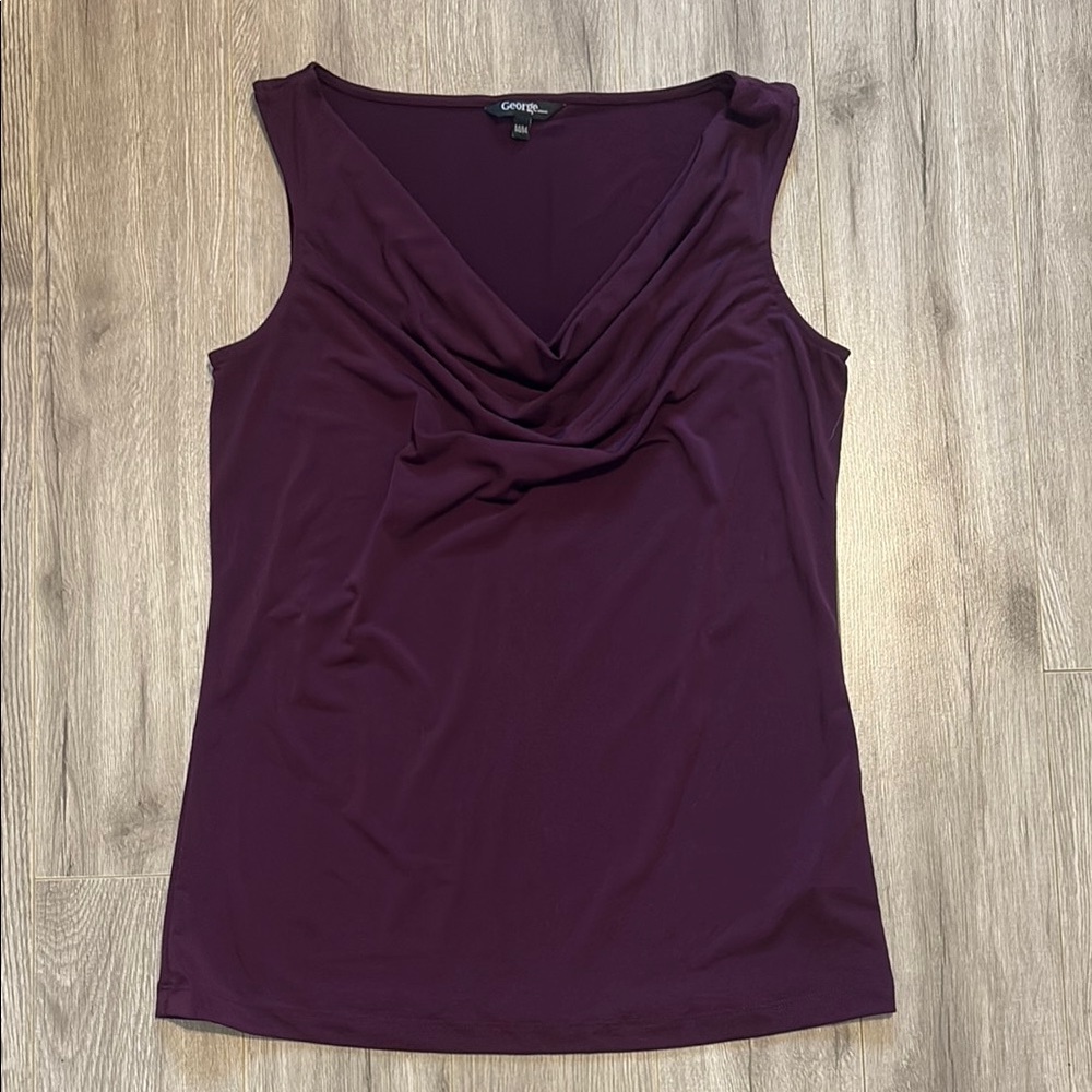 Catherines Deep Purple Draped Tank Top